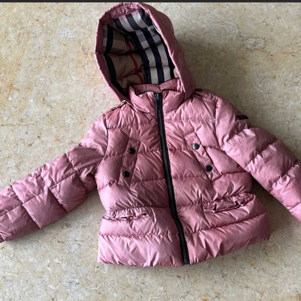 Burberry size 4T girls pink down jacket